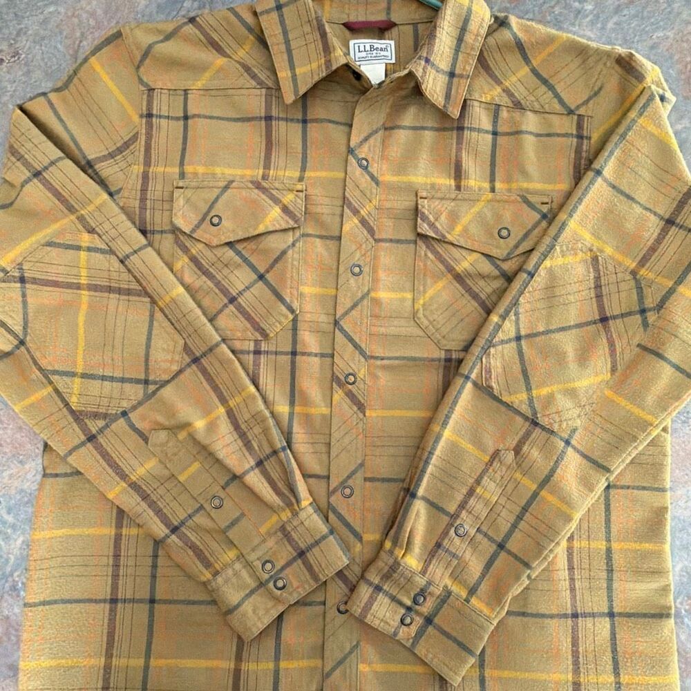 L.L. Bean Katahdin Performance Flannel Shirt Slightly Fitted Men’s Lg Tall